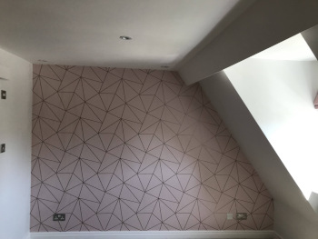 Geometric bedroom wallpaper