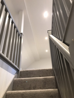 New staircase in bespoke grey satin